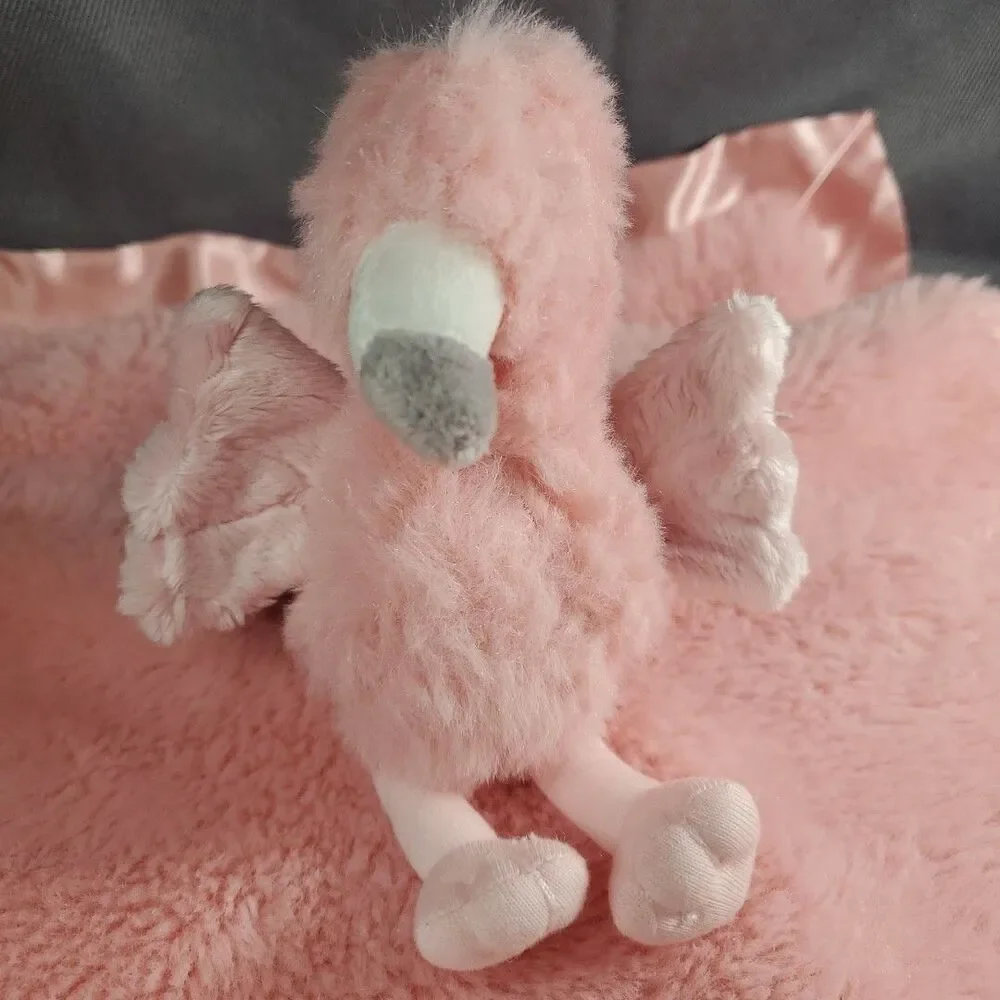Cloud Island OS Flamingo Security Blanket Baby Pink Satin Lovey‎ SWBP21013 Plush